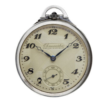 Montre de poche Chronomètre Phénix Watch, boîte argent, 1930-1960 (Photo: J. Bélat).