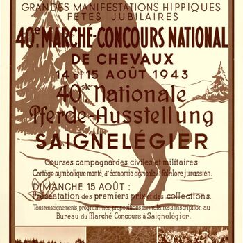 40ème Marché Concours de Saignelégier, 1943 (Photo: J. Bélat).