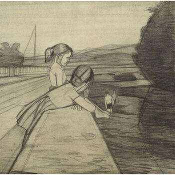 Albert Schnyder, L'été à la campagne, dessin au crayon, 1957 (Photo: J. Bélat).
