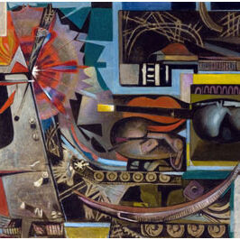 Gérard Bregnard, Dédié à Caën, peinture acrylique sur pavatex, 1969 (Photo: J. Bélat).