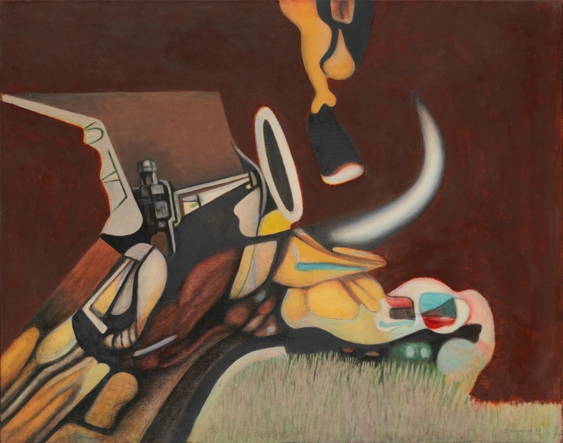 Un ange dans nos campagnes, 1983, huile sur toile, 55 x 70 cm, coll. MHDP
